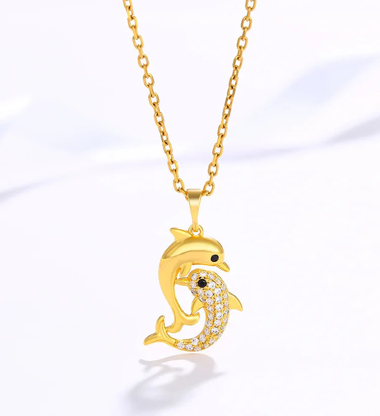 Elegant Gold-Plated Dolphin Vintage