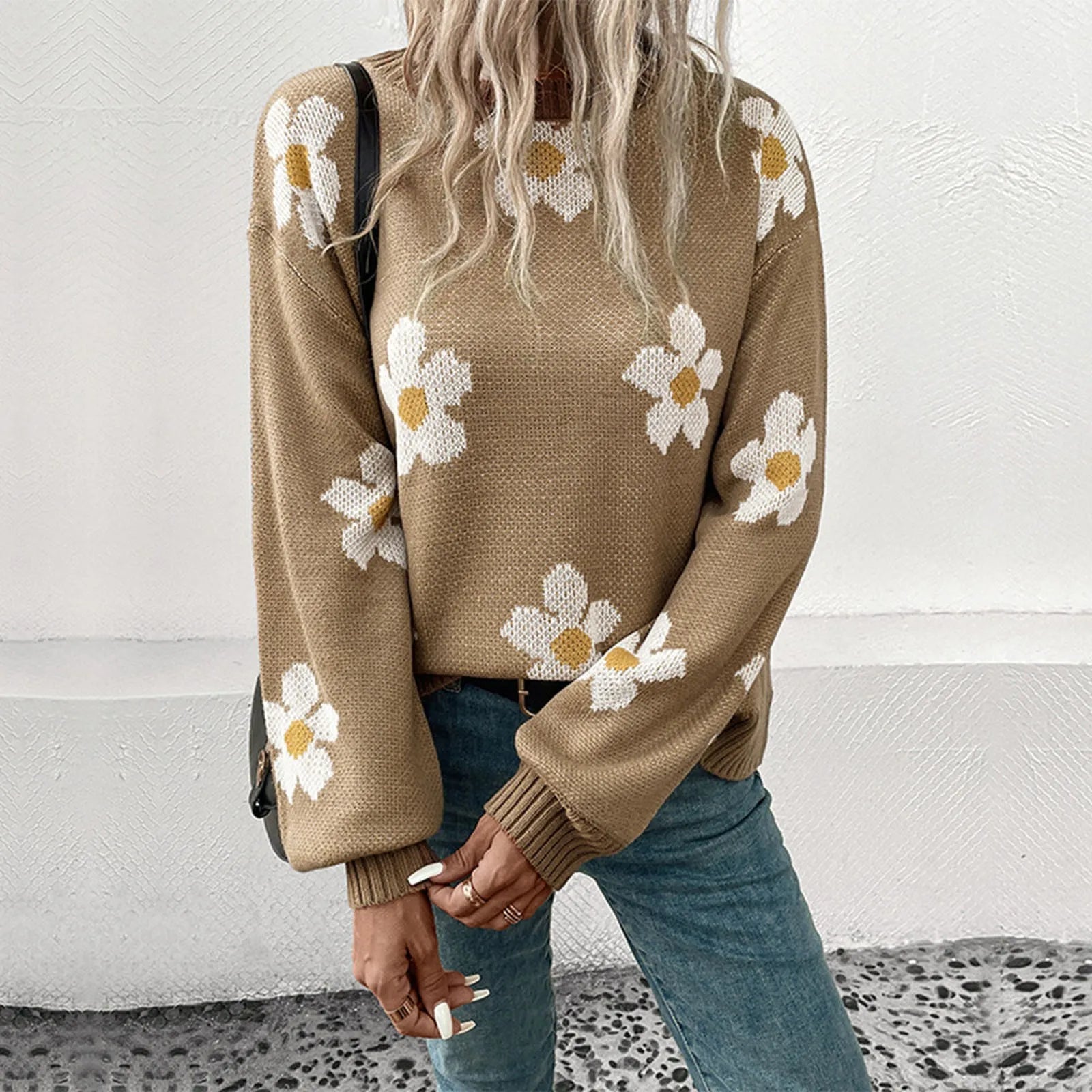 Sweet Floral Long Sleeve Sweater