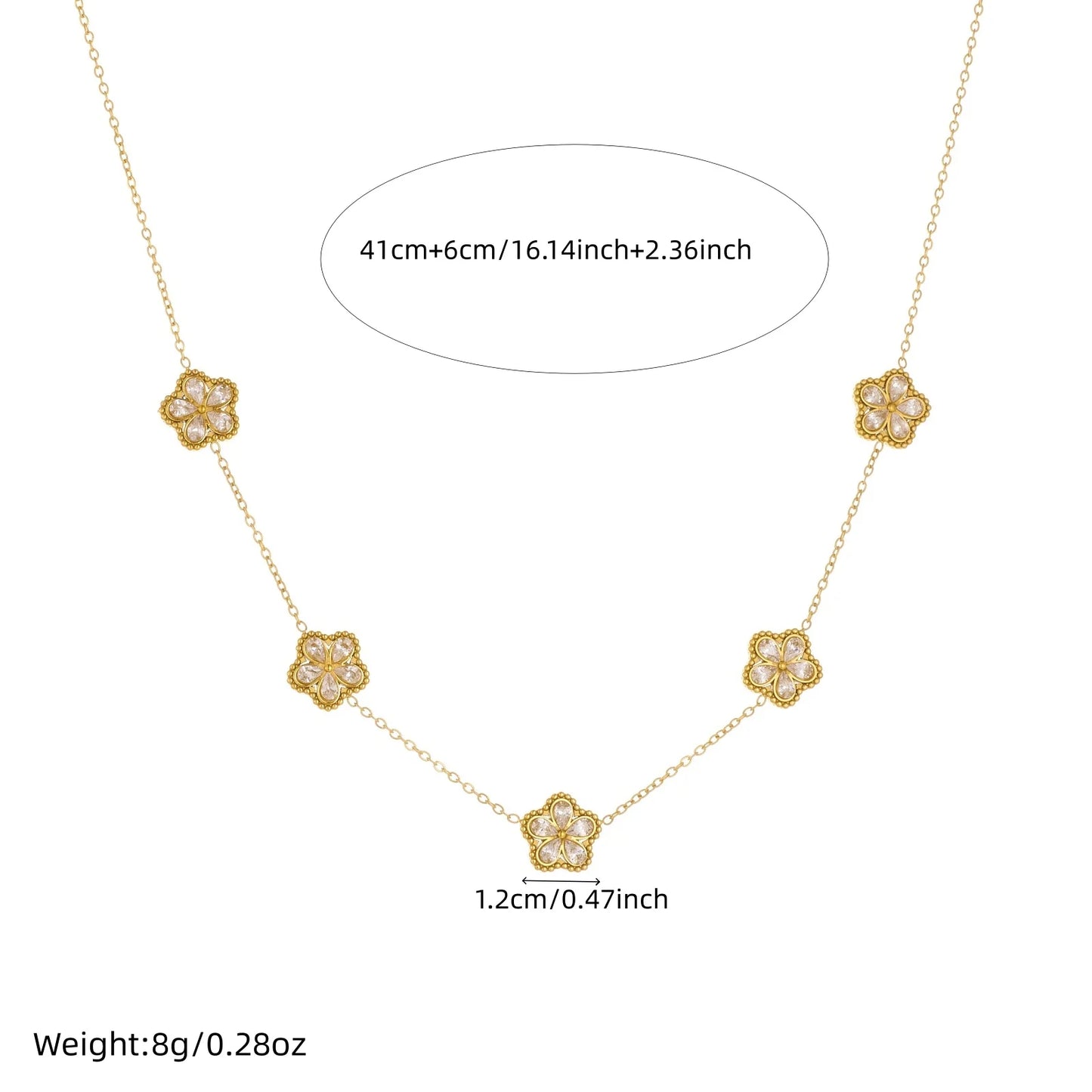 Vintage Style Flower Jewelry Set Gold