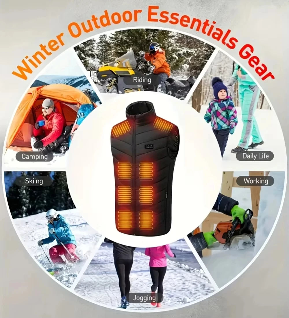 Unisex USB Heated Vest – Winter Thermal Body Warmer