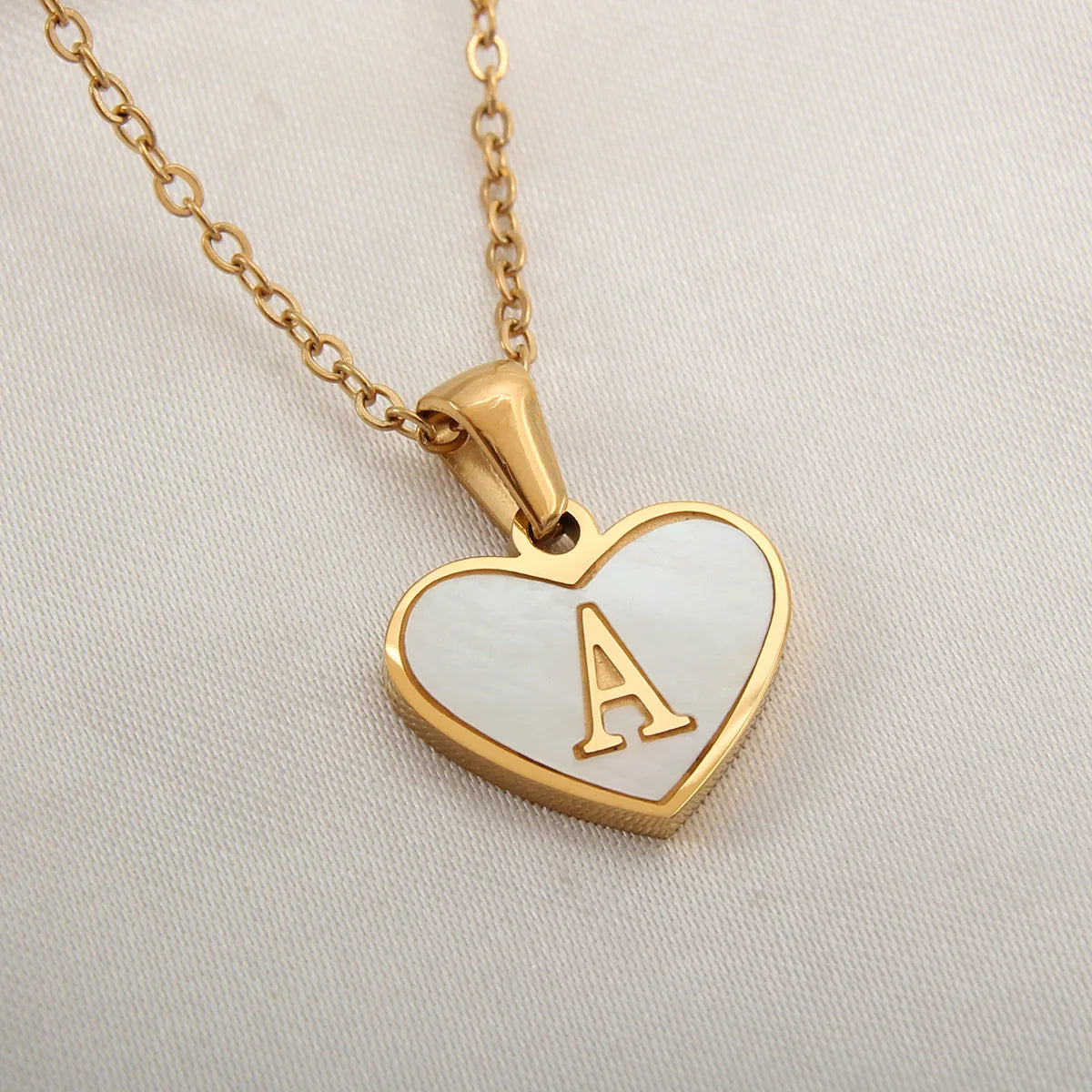 Gold Plated Initial Necklace Stainless Steel