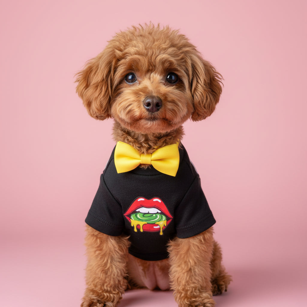 Lollipop & Lip Print Dog T-Shirt
