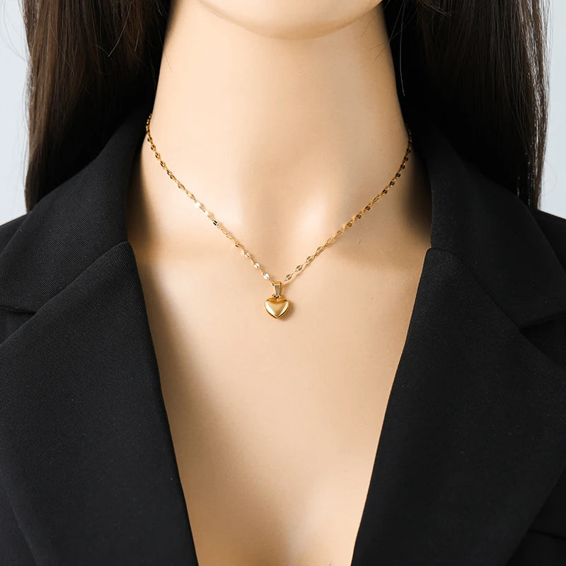 Heart Love 18K Gold Plated Stainless Steel