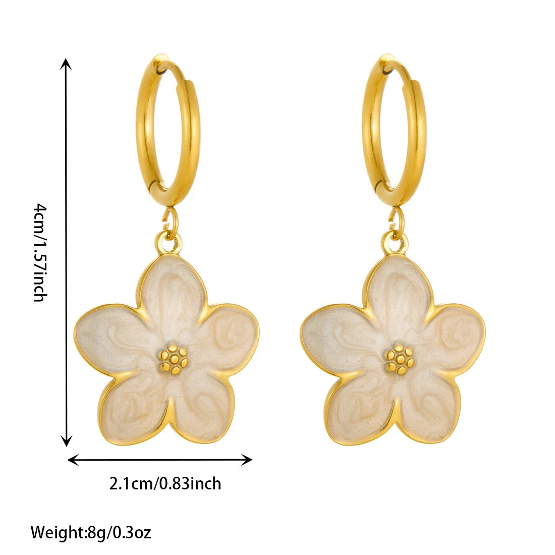 14K Gold Plated Cherry Blossom Stainless Steel
