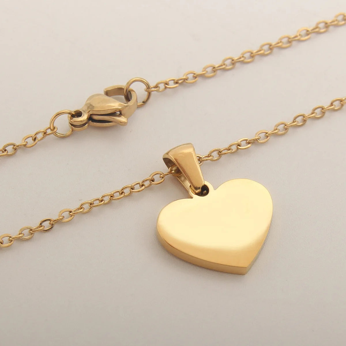 Gold Plated Initial Necklace Stainless Steel