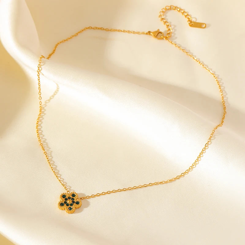 Clover Flower Stainless Waterproof Vintage Jewelry Set