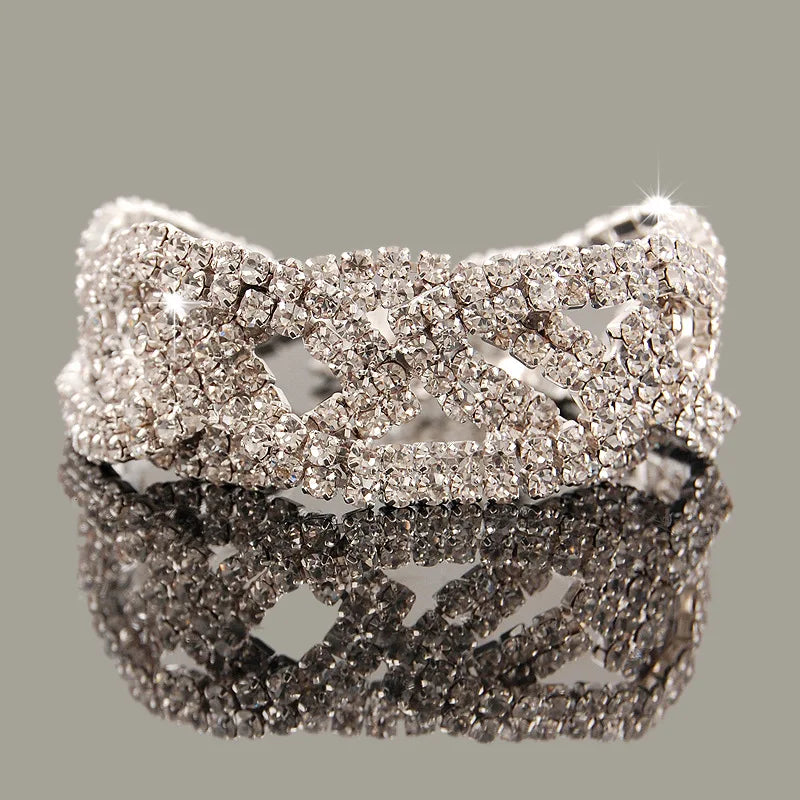 Women’s S925 Sterling Silver Rhinestone Bracelet Gold Silver Tone Chain Link