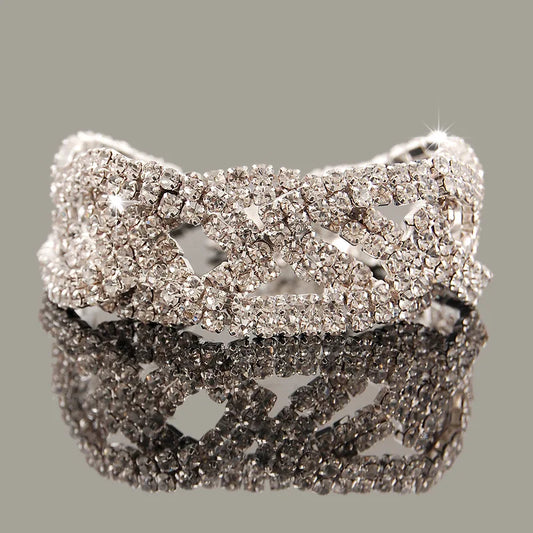 Women’s S925 Sterling Silver Rhinestone Bracelet Gold Silver Tone Chain Link
