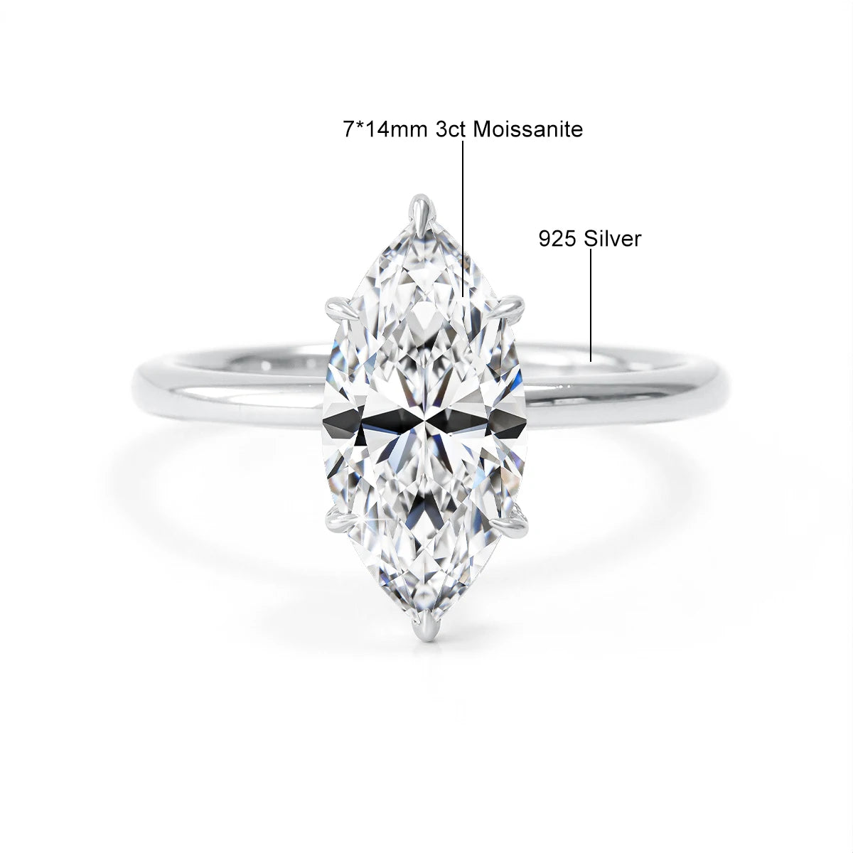 3 Carat Oval Cut Moissanite Ring