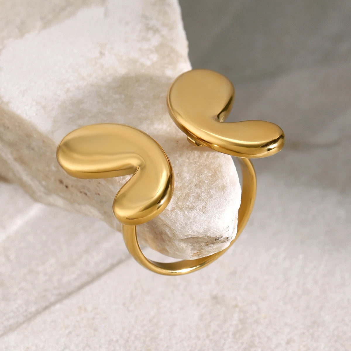 Butterfly Charm Open Ring Vintage Stainless Steel Jewelry