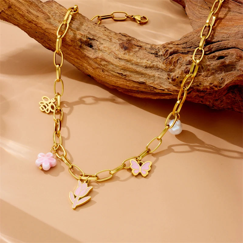 Tulip Jewelry Set Stainless Steel