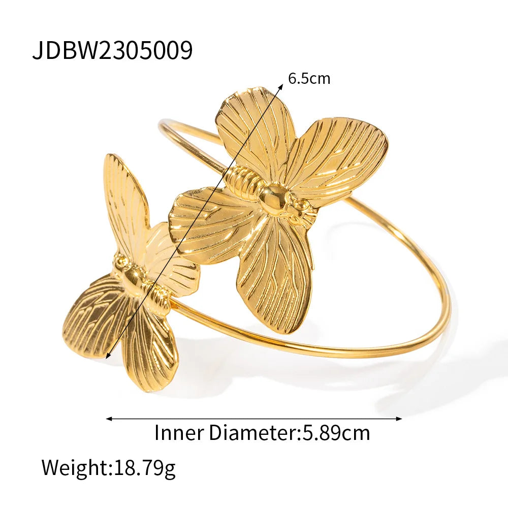 Butterfly Stainless Steel Jewelry Bracelet Ring Earrings Necklace