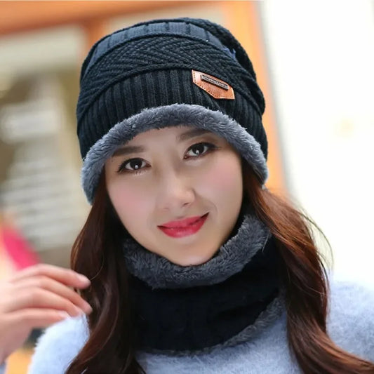 Warm Fleece Scarf Beanie