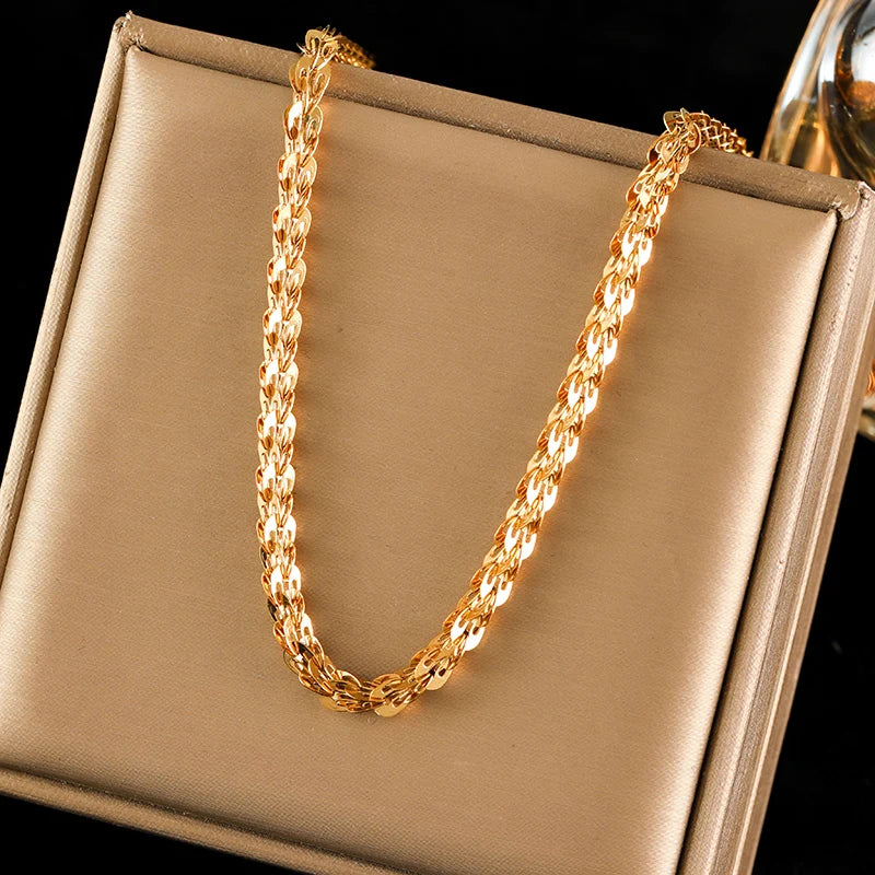 Gold Wheat Chain Jewelry Set