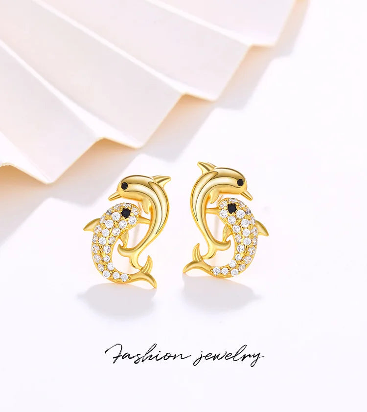 Elegant Gold-Plated Dolphin Vintage