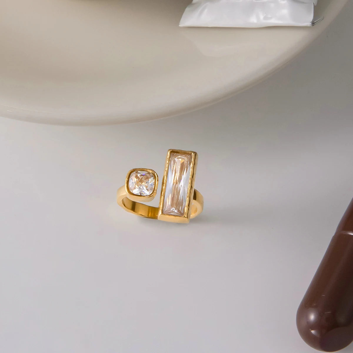 Gold Plated 18K Geometric Ring