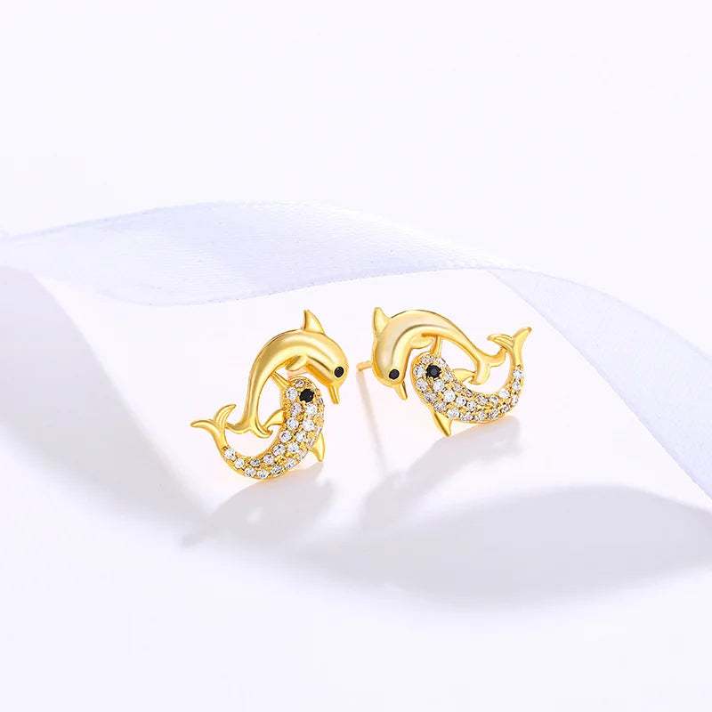 Elegant Gold-Plated Dolphin Vintage