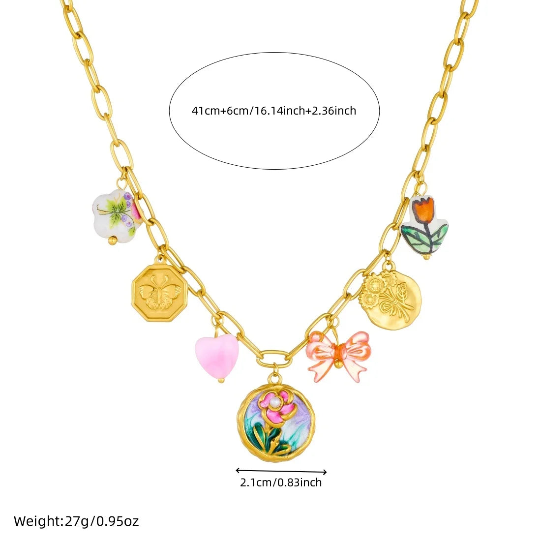 14K Gold Tone Plated Sunflower Pearl Jewelry Set Stainless Steel