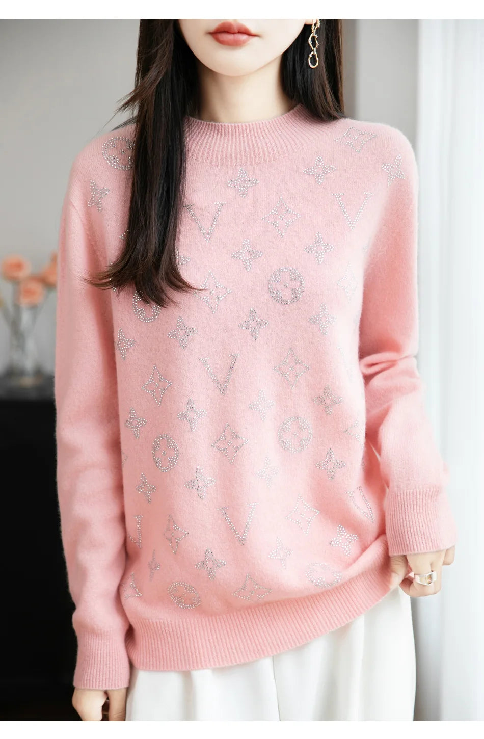 Women’s Fine Knit Half Turtleneck Sweater – Elegant Casual Style