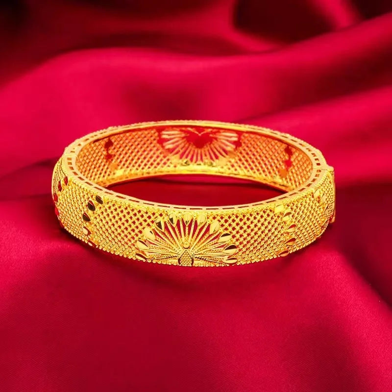 24K Gold Peacock Bracelet Magnetic Detachable Design