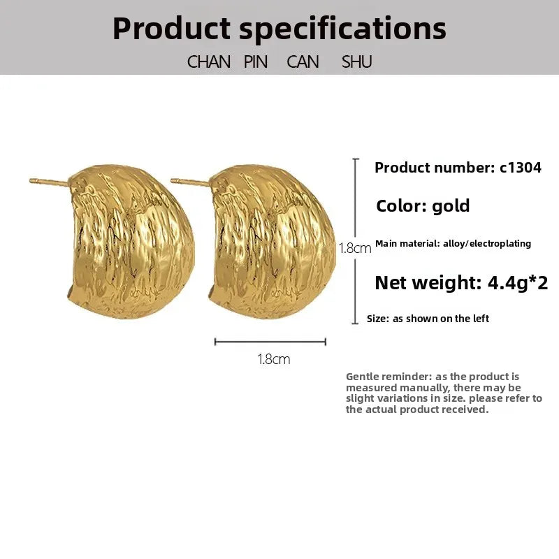 Minimalist Gold-Tone Folded Earrings