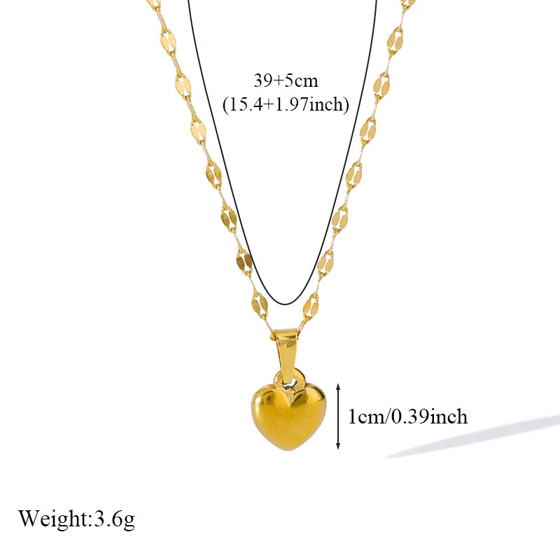 Heart Love 18K Gold Plated Stainless Steel
