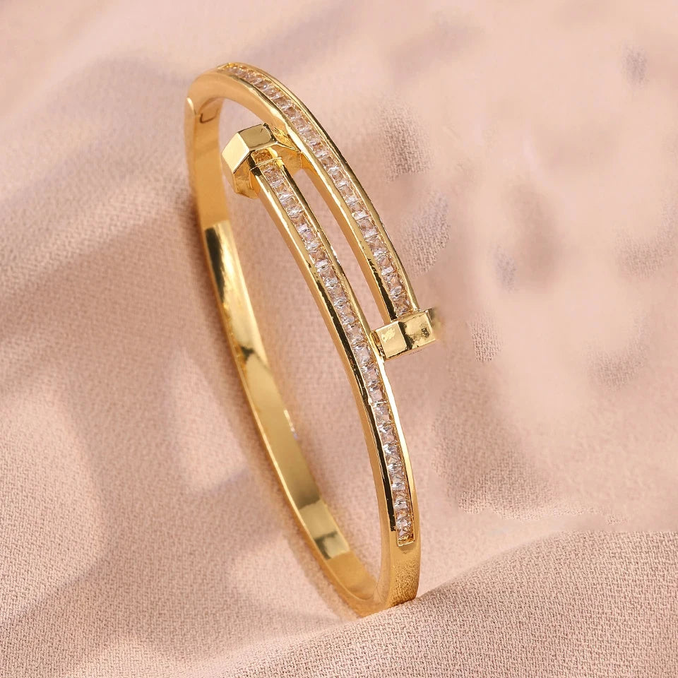 Gold-Plated Stainless Steel Vintage Bracelet