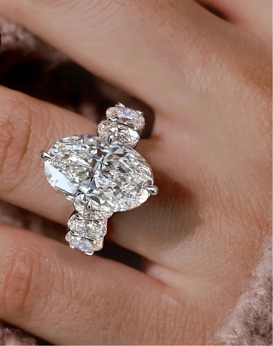 Hidden Halo Vintage 925 Silver  Wide Band
