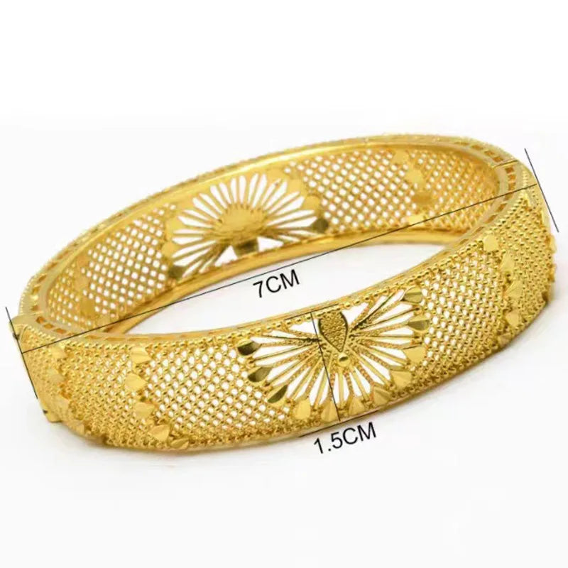 24K Gold Peacock Bracelet Magnetic Detachable Design