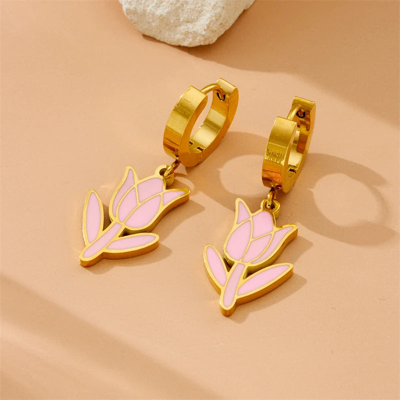 Tulip Jewelry Set Stainless Steel