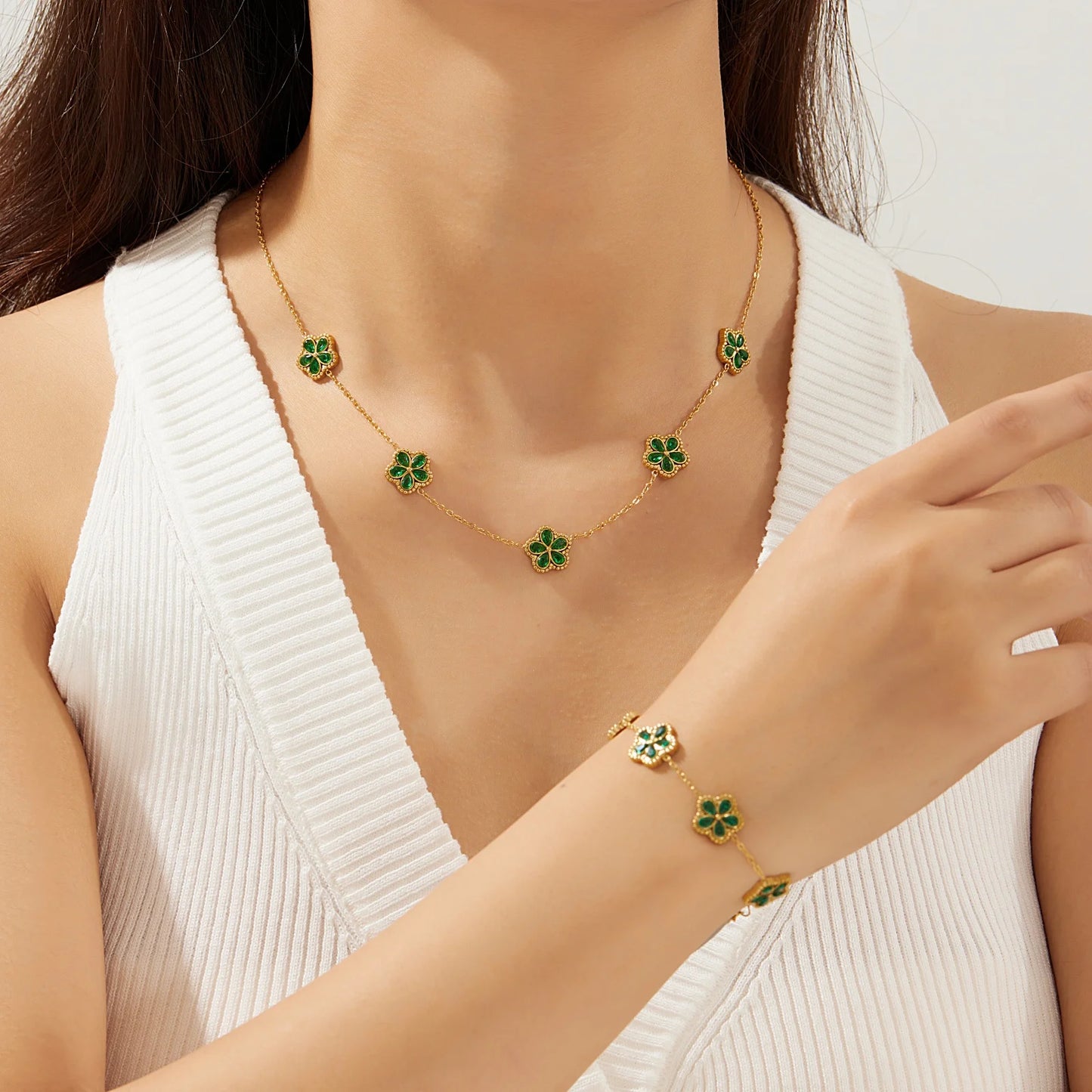 14K Gold Plated Flower Style Stainless Steel