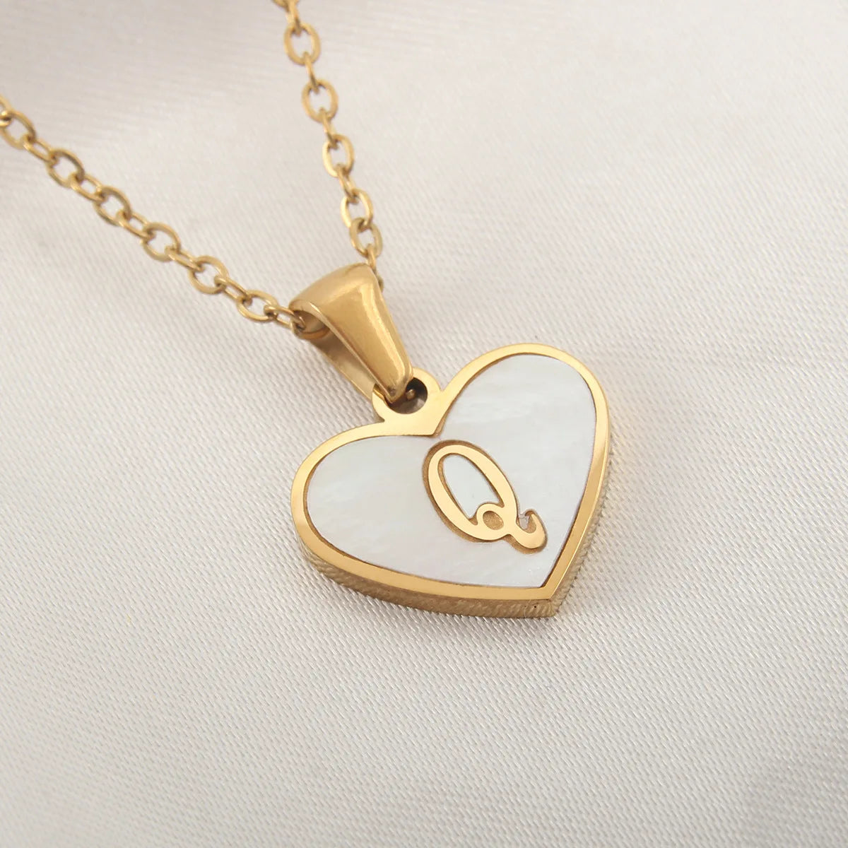 Gold Plated Initial Necklace Stainless Steel