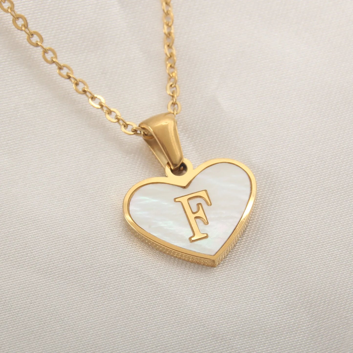 Gold Plated Initial Necklace Stainless Steel