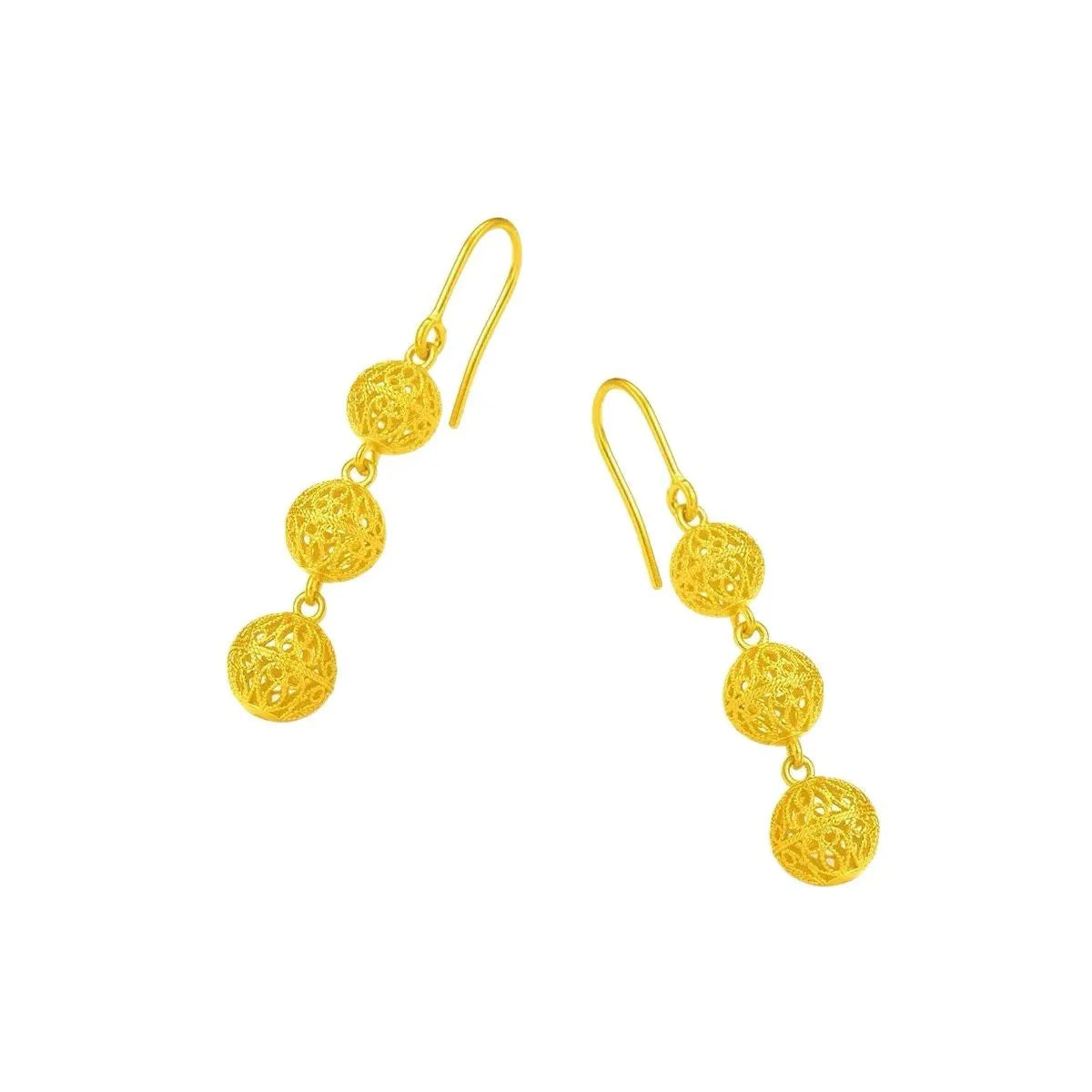 24K Gold Vintage Drop Romantic Earrings