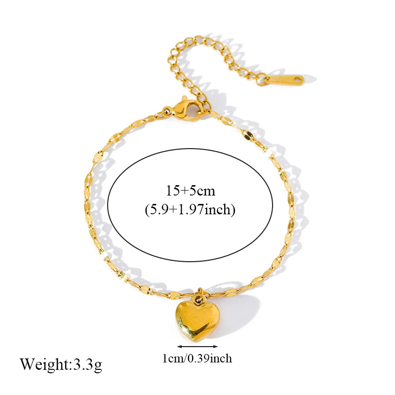 Heart Love 18K Gold Plated Stainless Steel