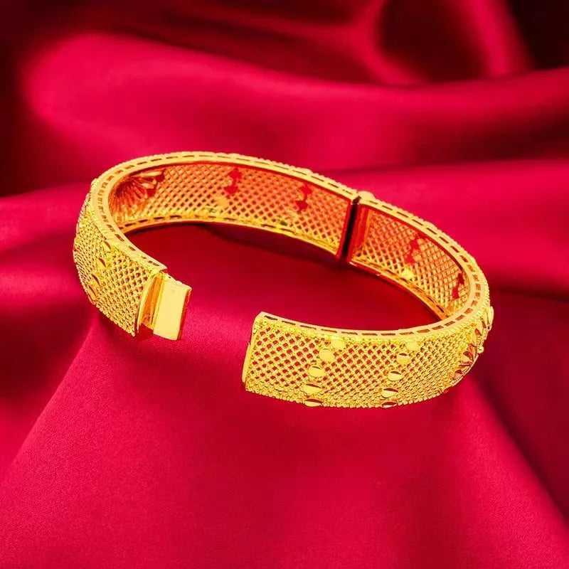 24K Gold Peacock Bracelet Magnetic Detachable Design