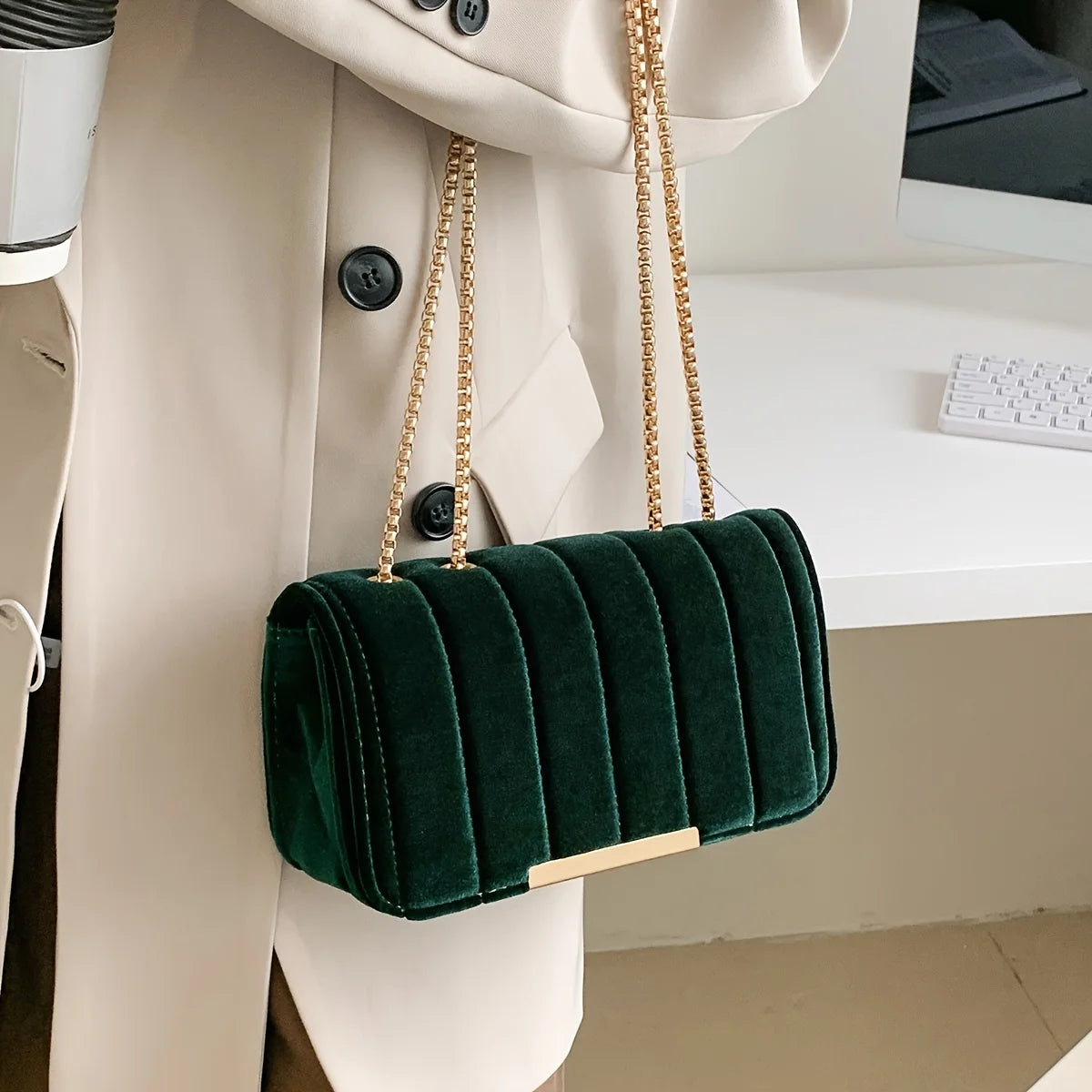 Elegant Velvet Shoulder Bag
