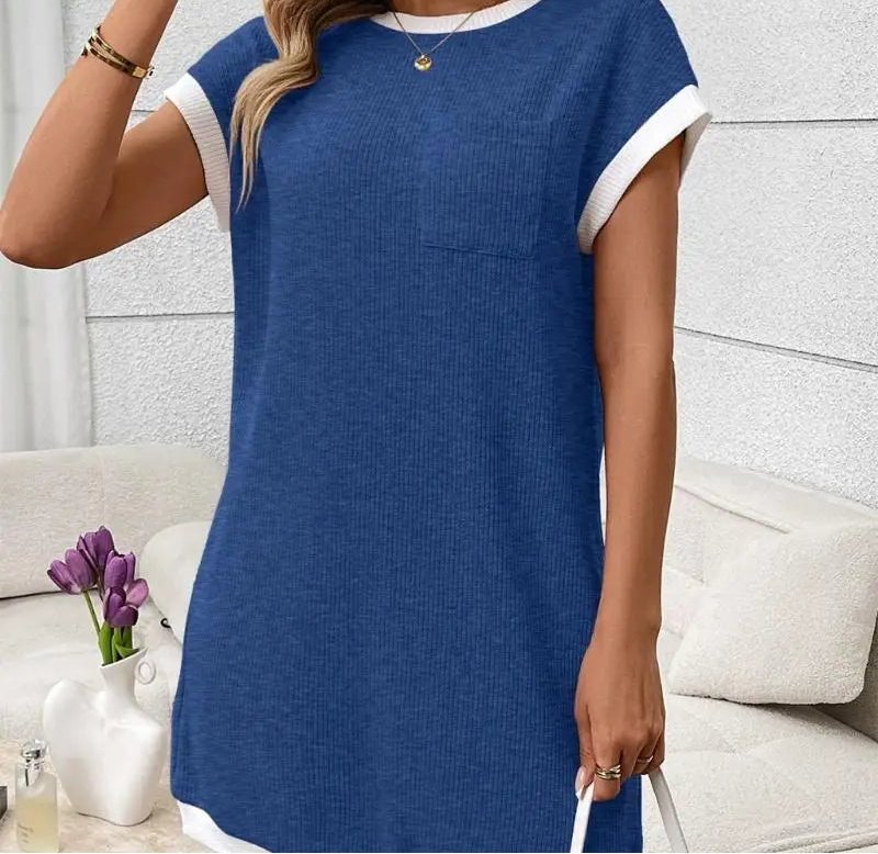 Casual Ribbed Knit Mini Dress