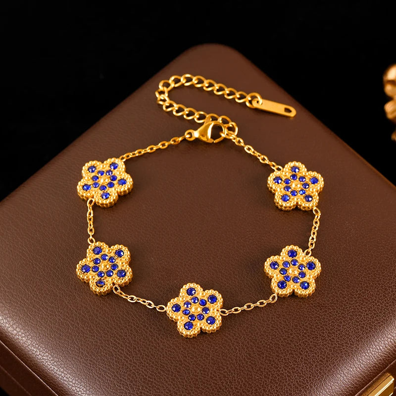 Clover Flower Stainless Waterproof Vintage Jewelry Set