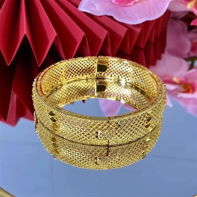 24K Gold Peacock Bracelet Magnetic Detachable Design