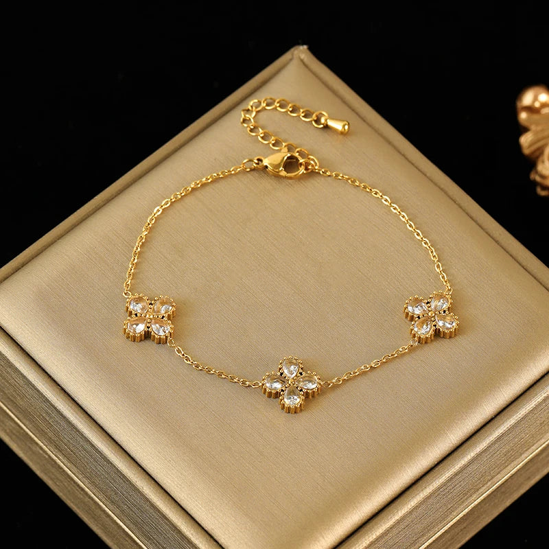 Flower Stainless Steel Vintage Jewelry Set