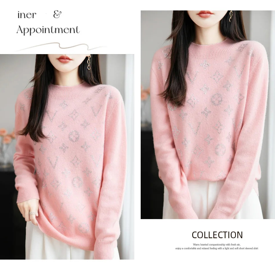 Women’s Fine Knit Half Turtleneck Sweater – Elegant Casual Style