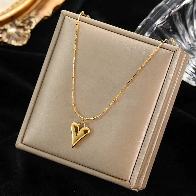 Heart Love 18K Gold Plated Stainless Steel