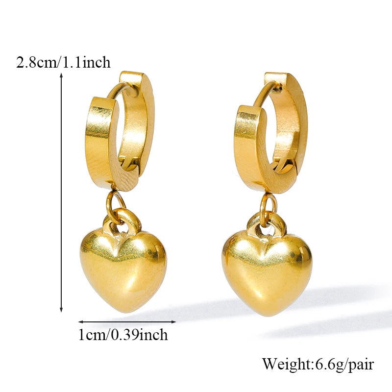 Heart Love 18K Gold Plated Stainless Steel