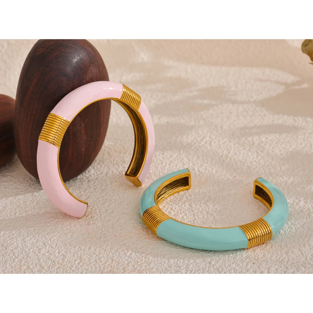 Vintage Enamel Gold Bangle