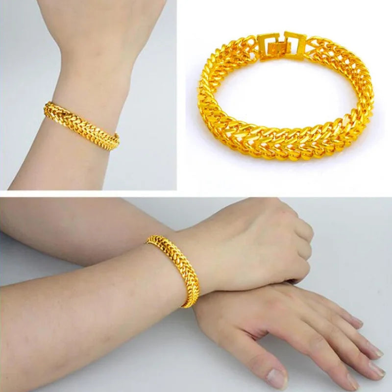 24K Gold Tank Flat Whip Bracelet