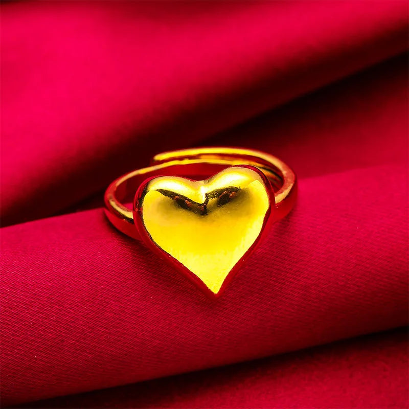 24K Gold Hollow Love Vintage Necklace Bracelet & Ring