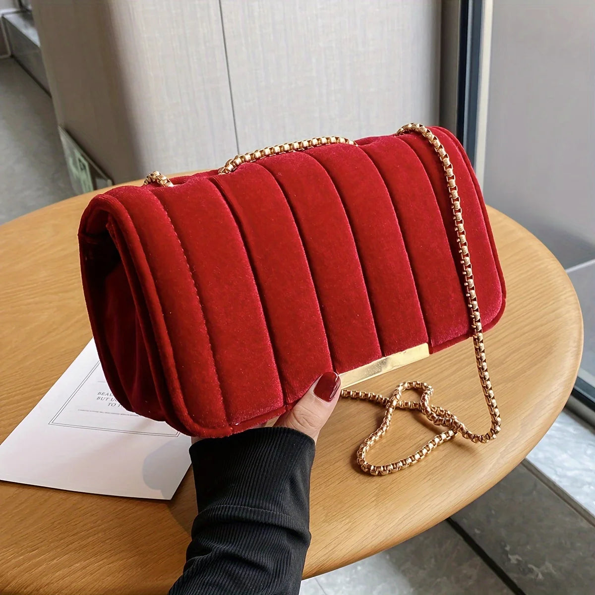 Elegant Velvet Shoulder Bag