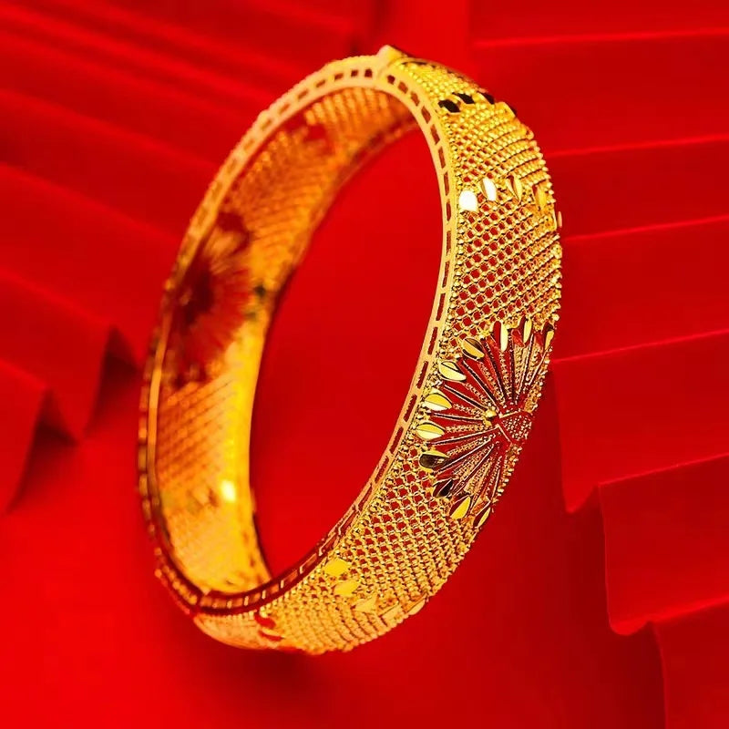 24K Gold Peacock Bracelet Magnetic Detachable Design