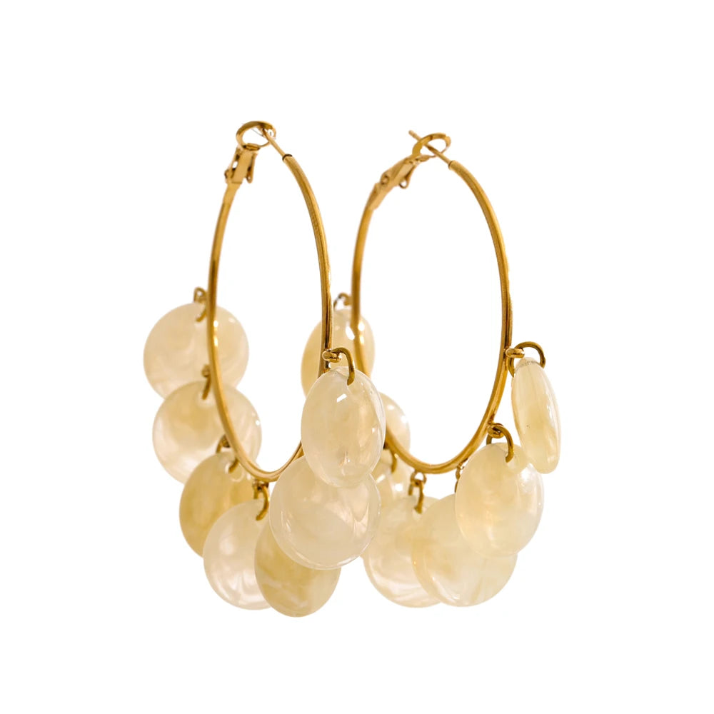Colorful Resin Vintage Hoop Earrings